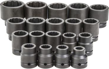 Proto® 1" Drive 19 Piece Impact Socket Set - 12 Point - Caliber Tooling