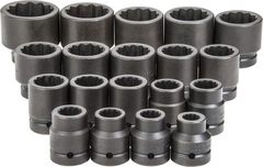 Proto® 1" Drive 19 Piece Impact Socket Set - 12 Point - Caliber Tooling