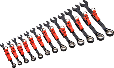 Proto® Tether-Ready 13 Piece Black Chrome Reversible Combination Ratcheting Wrench Set - Spline - Caliber Tooling