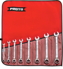 Proto® 8 Piece Full Polish Metric Ratcheting Wrench Set - 12 Point - Caliber Tooling