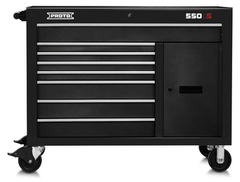 Proto® 550S 50" Workstation - 8 Drawer & 2 Shelves, Dual Black - Caliber Tooling