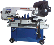 Horizontal/Vertical Bandsaw - #UC180AJ; 7 x 12'' Capacity; 1HP, 1PH, 110/220V Motor - Caliber Tooling