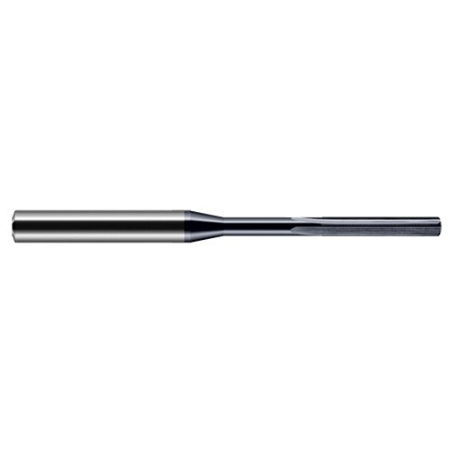 Miniature Reamers - 0.0120″ Reamer Diameter × 0.0930″ (3/32″) Margin Length Carbide Reamer, 4 Flutes, AlTiN Coated - Exact Industrial Supply