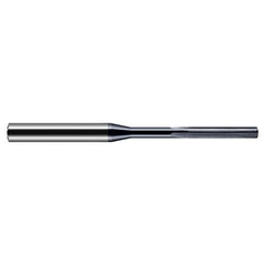 Miniature Reamers - 0.0275″ Reamer Diameter × 0.2180″ (7/32″) Margin Length Carbide Reamer, 4 Flutes, AlTiN Coated - Exact Industrial Supply