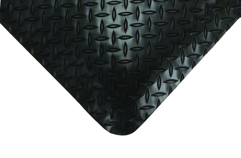 2' x 75' x 11/16" Thick Diamond Comfort Mat - Black - Caliber Tooling