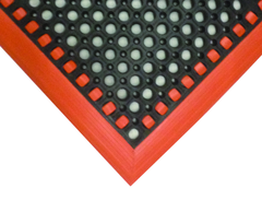 28" x 40" x 7/8" Thick Safety Wet / Dry Mat - Black / Orange - Caliber Tooling