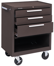 3-Drawer Roller Cabinet w/ball bearing Dwr slides - 35'' x 18'' x 27'' Brown - Caliber Tooling