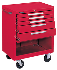 5-Drawer Roller Cabinet w/ball bearing Dwr slides - 35'' x 20'' x 29'' Red - Caliber Tooling