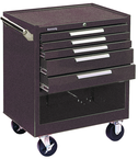 5-Drawer Roller Cabinet w/ball bearing Dwr slides - 35'' x 20'' x 29'' Brown - Caliber Tooling