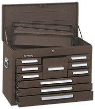 10-Drawer Mechanic's Chest - Model No.360B Brown 18.88H x 12.06D x 26.13''W - Caliber Tooling