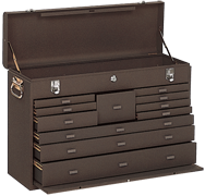 11-Drawer Journeyman Chest - Model No.52611B Brown 18H x 8.5D x 26.75''W - Caliber Tooling