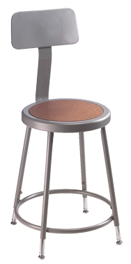 19" - 27" Adjustable Stool With Backrest - Caliber Tooling