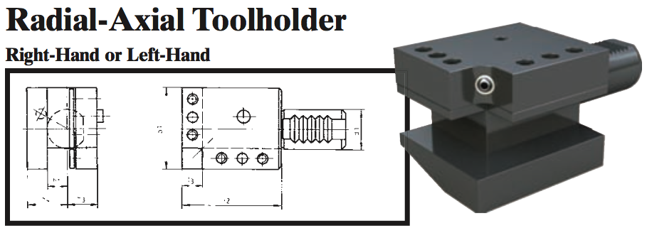 VDI Radial-Axial Toolholder (Right Hand) - Part #: CNC86 36.3020R - Caliber Tooling