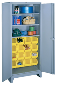 36 x 21 x 82'' (16 Bins Included) - Bin Storage Cabinet - Caliber Tooling