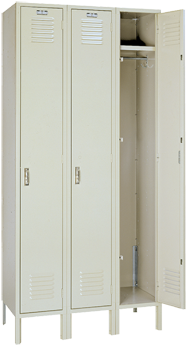 12 x 12 x 72'' (3 Openings) - 3 Wide Single Tier Locker - Caliber Tooling