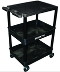 Utility Cart Plus 3 Top Flat & 2 Bottom Tub Shelves - 24" x 18" x 36-1/2" - Caliber Tooling