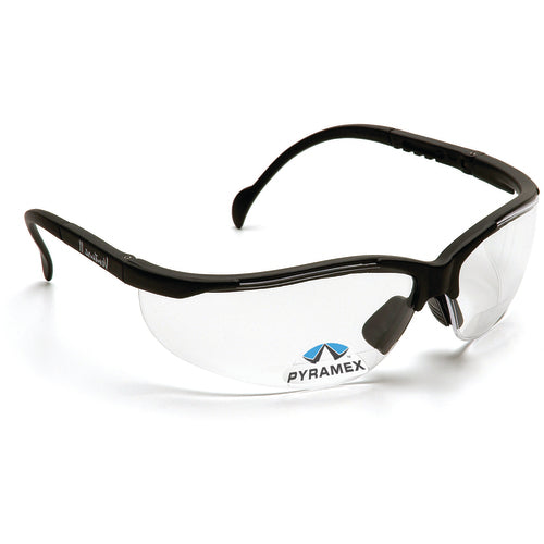 3.0 Magnification Safety Glasses- Clear Lens, Black Frame V2 Reader Style - Caliber Tooling