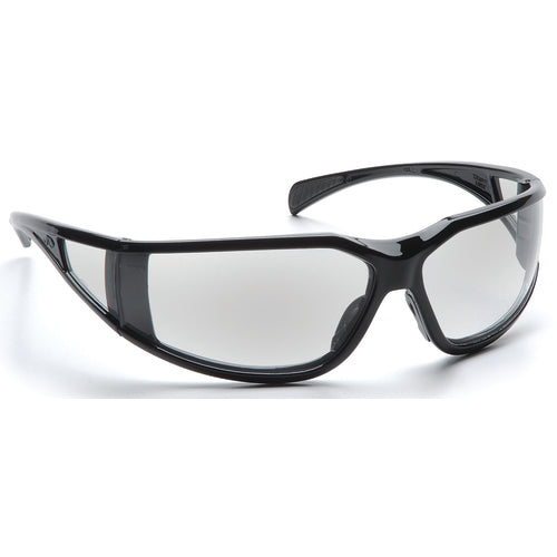 Safety Glasses - Curved Lens, Black Frame, Clear Fog Free - Caliber Tooling