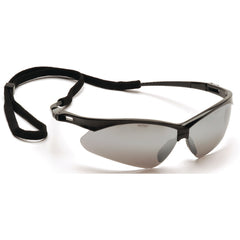 Safety Glasses - Black Frame, Silver Mirror Lens - Caliber Tooling