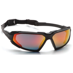 Safety Glasses - Black Frame, Sky Red Mirror Fog Free Lens - Caliber Tooling