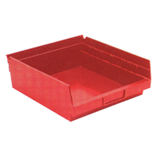 11 1/8″ × 11 5/8″ × 4″ - Red Economy Shelf Bin - Caliber Tooling