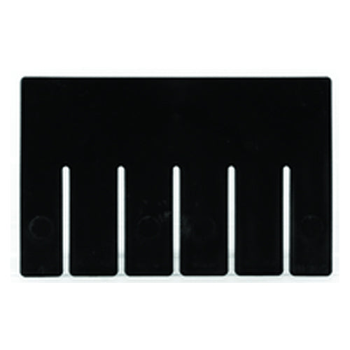 6-Pack - Black - Long Bin Dividers for use with Akro-Grid Container 33-105 - Caliber Tooling