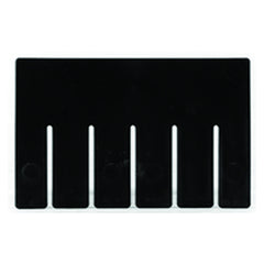 6-Pack - Black - Long Bin Dividers for use with Akro-Grid Container 33-105 - Caliber Tooling