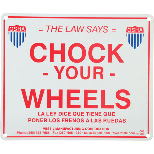 Reflective Enamel Wheel Chock Sign - Exact Industrial Supply