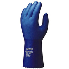 Liquid-proof fully-coated Polyurethane nylon liner 10.8″ blue rough grip/extra large - Caliber Tooling