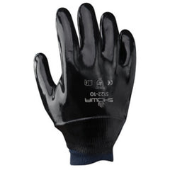 Chemical resistant neoprene fully coated knit-wrist smooth finish black/large - Caliber Tooling