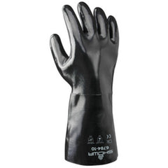 Chemical resistant neoprene fully coated heavyweight 14″ gauntlet black smooth finish/large - Caliber Tooling