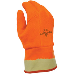 Insulated PVC fully coated vinyl safety cuff wrinkle finish safety orange/large - Caliber Tooling