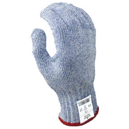 Cut resistant 7-gauge seamless wire free knit HPPE blue/white ambidextrous ANSI CUT LEVEL 5/XL - Caliber Tooling