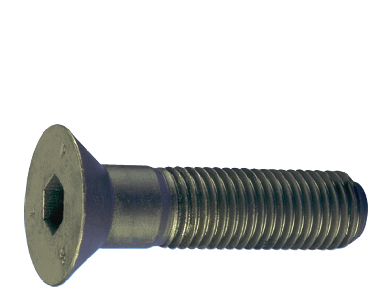 1/4-28 x 1-3/4 - Black Finish Heat Treated Alloy Steel - Cap Screws - Flat Head - Caliber Tooling