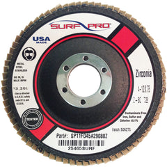 ‎4 1/2″ × 5/8″-11-36 Grit - Zirc Plus Coated Abrasive - Type 29 Flap Disc - Caliber Tooling