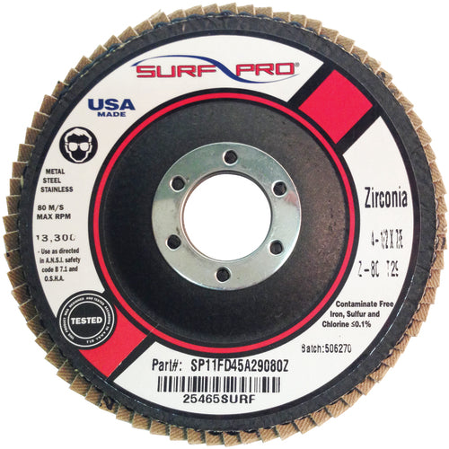 ‎4 1/2″ × 7/8″-40 Grit - Ceramic Coated Abrasive - Flap Disc - Caliber Tooling