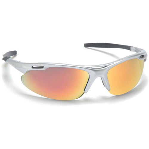 Safety Glasses - Avante, Silver Frame, Ice Org Mirror Lens - Caliber Tooling