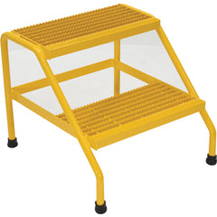 Alum Step Stand - 2 Step Welded Yellow - Exact Industrial Supply