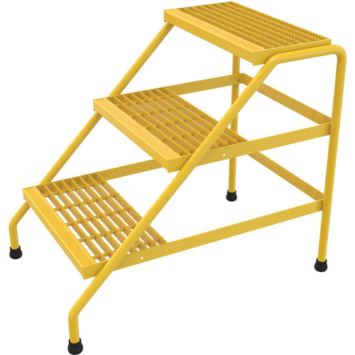 Alum Step Stand - 3 Step Welded Yellow - Exact Industrial Supply