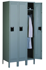 72"W x 18"D x 72"H Sixteen Person Locker (Each opn. To be 12"w x 18"d) with Coat Rod, w/6"Legs, Knocked Down - Caliber Tooling