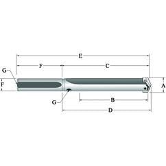 24000S-075L Spade Blade Holder - Straight Flute- Series 0 - Caliber Tooling