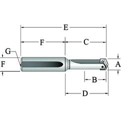 22030S-150L Spade Blade Holder - Straight Flute- Series 3 - Caliber Tooling