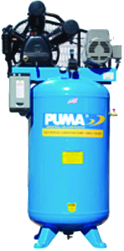 80 Gallon Vertical Tank Two Stage Belt Drive;7.5HP 230V 1PH W/Starter; 22.8CFM@175PSI; 600lbs. - Caliber Tooling