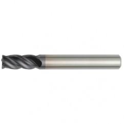 1x1x3x6 4FL .020 Chamfer Carbide End Mill-Round Shank-TiAlN - Caliber Tooling