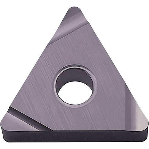 TNEG 3305 SSF PV7025, 0.0079″ Corner Radius, 3/16″ Thick, 3/8″ Inscribed Circle, TiCN (MEGACOAT), Triangle, Turning Indexable Insert - Exact Industrial Supply