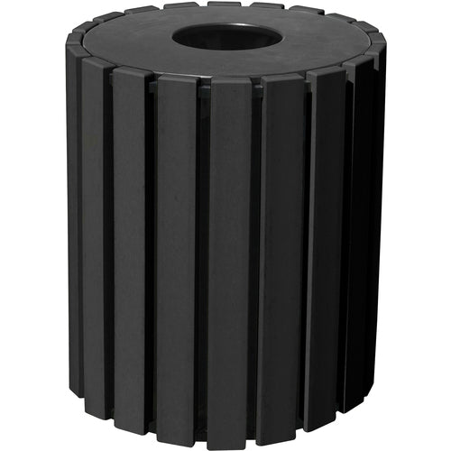 Trash Receptical Poly Round 33 Gal-Black - Exact Industrial Supply