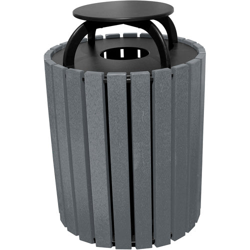 Trash Receptical Poly Rain Cap Round 49 Gal-Char - Exact Industrial Supply