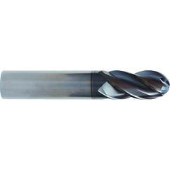 1/2x1/2x5/8x2-1/2 4 Flute Ball Nose TuffCut® XT HP End Mill ALtima® Blaze Coated - Caliber Tooling