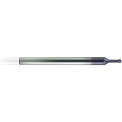 ‎1/8″ Dia. × 1/8″ Shank × 0.2738″ DOC × 1-1/2 OAL, Carbide nACo, 4 Flute, Ballnose End Mill - Exact Industrial Supply