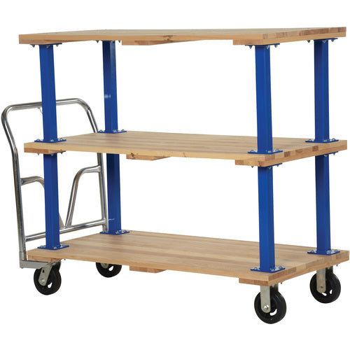 Triple Deck Hardwood Platform Cart 27 × 54 - Exact Industrial Supply